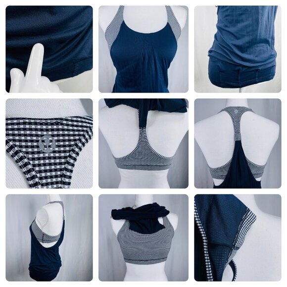 LULULEMON Practice Freely Inkwell Navy Blue Workout Tank Built in Bra 4 - Picture 2 of 15